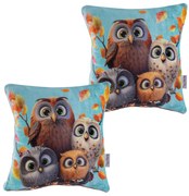 Set de 2 feţe pernuţe din micropluş BUFNIŢE 40 x 40 cm