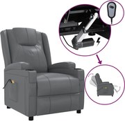 vidaXL Fotoliu de masaj electric, antracit, piele ecologică