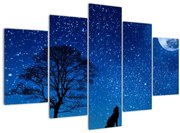 Tablou - Lupul urlând la lună (150x105 cm)