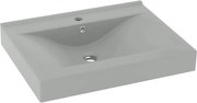vidaXL Chiuvetă baie lux orificiu robinet gri mat 60x46 cm ceramică