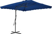 vidaXL Umbrelă de grădină, stâlp din oțel, albastru, 250x250x230 cm