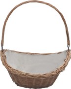 vidaXL Coș pentru lemne de foc cu mâner, maro, 61,5x46,5x52 cm salcie