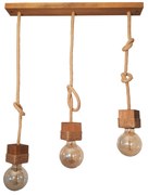 Lustra rustica cu 3 pendule fabricata manual din lemn Lucca