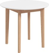 HOMCOM Masă de dining Masă de bucătărie Masă rotundă, design scandinav, 75 cm x 75 cm x 76 cm, Alb + natural | Aosom Romania