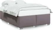 vidaXL Cadru de pat, gri, 140x190 cm, piele ecologică