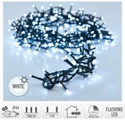 Lanț luminos exterior, 20 m, 1000 LED-uri, albrece, temporizator, IP44, 20 m