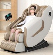 Fotoliu de Masaj GAIUS, Masaj role, Masaj airbaguri, Incalzire, Bluetooth, Zero Gravity, 2 Boxe, Moduri Automate, Reflexoterapie si Presopunctura, Display, Suport picioare extensibil, Piele Ecologica, Bej