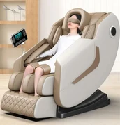 Fotoliu de Masaj GAIUS, Masaj role, Masaj airbaguri, Incalzire, Bluetooth, Zero Gravity, 2 Boxe, Moduri Automate, Reflexoterapie si Presopunctura, Display, Suport picioare extensibil, Piele Ecologica, Bej