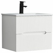 Trent 60 dulap de baie inferior cu chiuvetă ceramică 2 sertare, alb