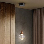Pendul LED design modern Corina negru/ cupru