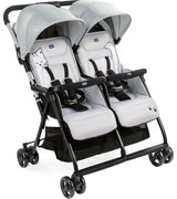 Cărucior de copii pentru gemeni Chicco OHLALA TWIN Silver Cat argintiu