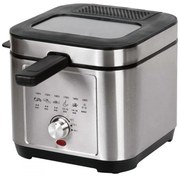 Friteuza cu ulei Elite EDF-1102, 1200W, 2.5 L, 150-190°C, Fereastra de observare, Filtru mirosuri, Termostat, Inox/Negru