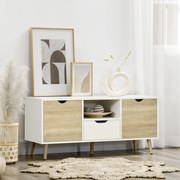 Comoda pentru TV de pana la 50 inch HOMCOM cu dulapuri si sertare, natural | Aosom Romania