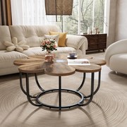 MAI21 - Masuta de cafea, 100 cm, masa living, stil industrial - Maro - Negru