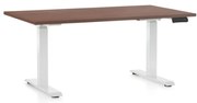 Masa inaltime reglabila OfficeTech C, 120 x 80 cm, bază albă, nuca
