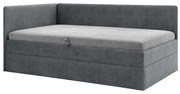 Pat matrimonial 110 cm Optoman (gri închis) (cu somieră și saltea) (cu sp. depozitare). 1098581