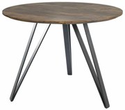 Masă de bucătărie Tetis, 100 cm diametru, nuc / negru