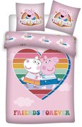 Purcelușa Peppa Love set de lenjerie de pat 140×200cm, 63×63 cm microfibră