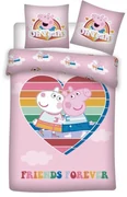 Purcelușa Peppa Love set de lenjerie de pat 140×200cm, 63×63 cm microfibră