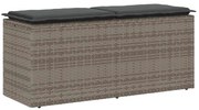 vidaXL Bancă de grădină cu pernă gri 110x40x44 cm polirattan