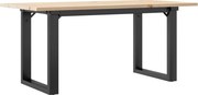 vidaXL Masă de cafea, cadru O, 100x50x45 cm, lemn masiv pin și Oţel