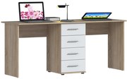 Birou dublu Mambo SB-2753 176 cm stejar sonoma si alb