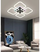Lustra LED Cu Telecomandă, 3 Tipuri De Lumină Plus Lumina RGB, Intensitate Reglabilă, 50W, Alb/Negru