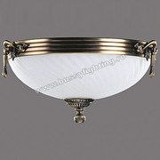 Plafoniera Omega cu Diam 33 cm, Desing Clasic, Finisaj Bronz Antic, Abajur Alb - Bussy Lighting 3035-52-44B