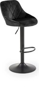 Scaun de bar rotativ H101, negru, stofa catifelata/otel, 47x45x84/106