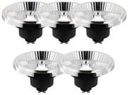 Set de 5 becuri LED inteligente GU10, reglabile, AR111 10W 800 lm 2200 - 6500K