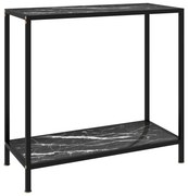 vidaXL Masă consolă, negru, 80 x 35 x 75 cm, sticlă securizată