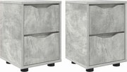 vidaXL Mese de noptieră 2 pcs Gri din beton 30,5 x 30 x 43 cm