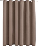vidaXL Draperie opacă cu inele metalice, gri taupe, 290 x 245 cm