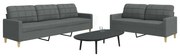 vidaXL Set de canapele, 2 piese, gri închis, material textil