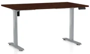 Masă înălțime reglabilă OfficeTech B, 120 x 80 cm, picioare gri, wenge