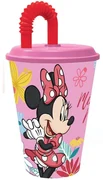 Disney Minnie Pahar cu pai Spring, plastic 430 ml