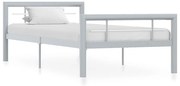 vidaXL Cadru de pat, gri și alb, 90 x 200 cm, metal