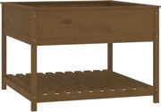vidaXL Jardinieră cu raft maro miere 111,5x111,5x81 cm lemn masiv pin