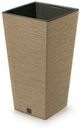 Ghiveci de flori FURU SQUARE ECO WOOD cu inserție30 c m, maro, M
