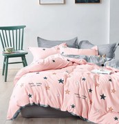 Lenjerie Pat Dublu, 4 Piese, Bumbac Satinat Superior - Lovely Lovely Little Stay