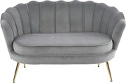 Canapea AMORINITO XL, gri/auriu, stofa catifelata/otel, 131x77x77 cm