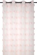 Perdea POMPINOU roz pudrat, cu pompoane, 135 x 260 cm