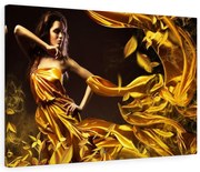 Tablou canvas Gold Dress Girl 120x80 cm