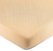Cearşaf de pat bumbac jersey 4Home, culoare caisă, 90 x 200 cm