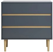 Sideboard Bisley cu 3 sertare, lemn vopsit, gri închis 80x40x80 cm