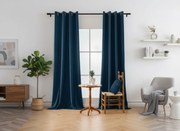 Draperie opaca DREAM VELVET 140x250 cm, petrol Agatat: Inele metalice