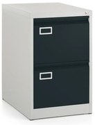Dosar metalic A4 - 2 sertare, 45,5 x 62 x 71,5 cm, inchidere cilindrica, antracit - ral 7016