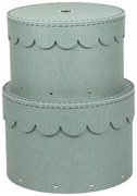 Cutii de depozitare verde-mentă 2 buc. din carton cu capac ø 26x17,5 cm Wilma – Bigso Box of Sweden