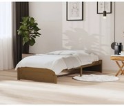 vidaXL Cadru de pat, maro miere, 90x200 cm, lemn masiv de pin