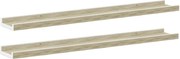 vidaXL Rafturi de perete, 2 buc., alb și stejar sonoma, 80x9x3 cm